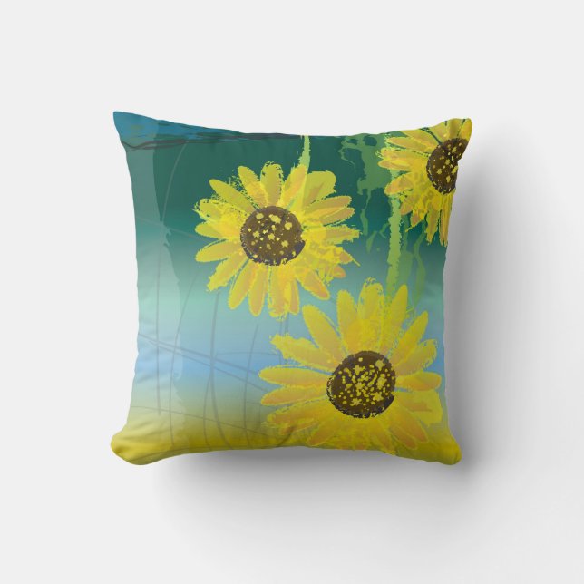 Sunflowers throw pillow (Front)