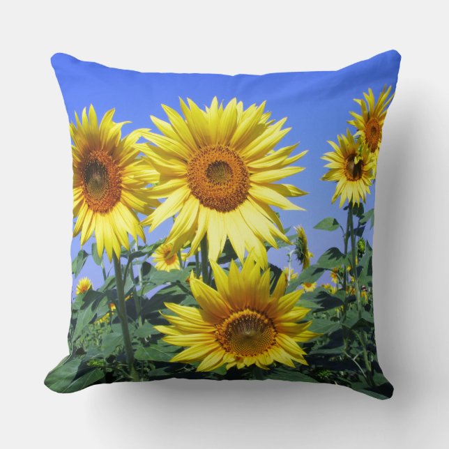 Sunflowers Throw Pillow (Front)