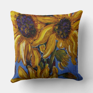 Sunflowers throw pillow