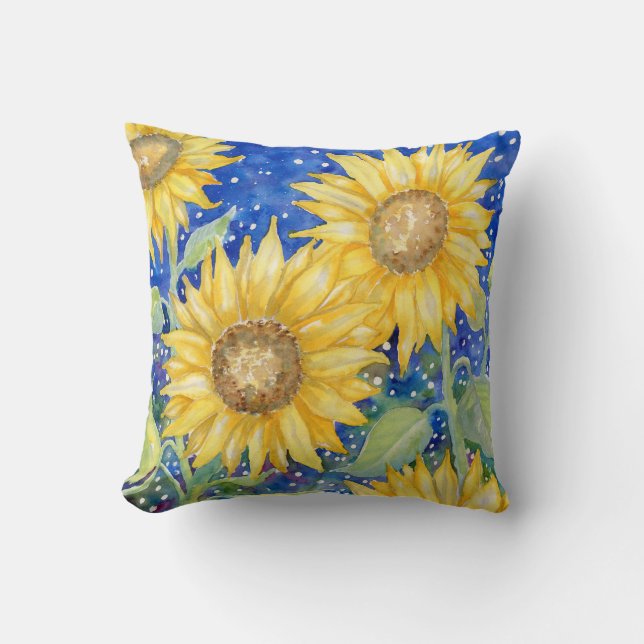 "Sunflowers" Throw Pillow (Front)