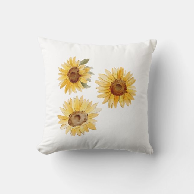 Sunflowers Throw Pillow (Front)