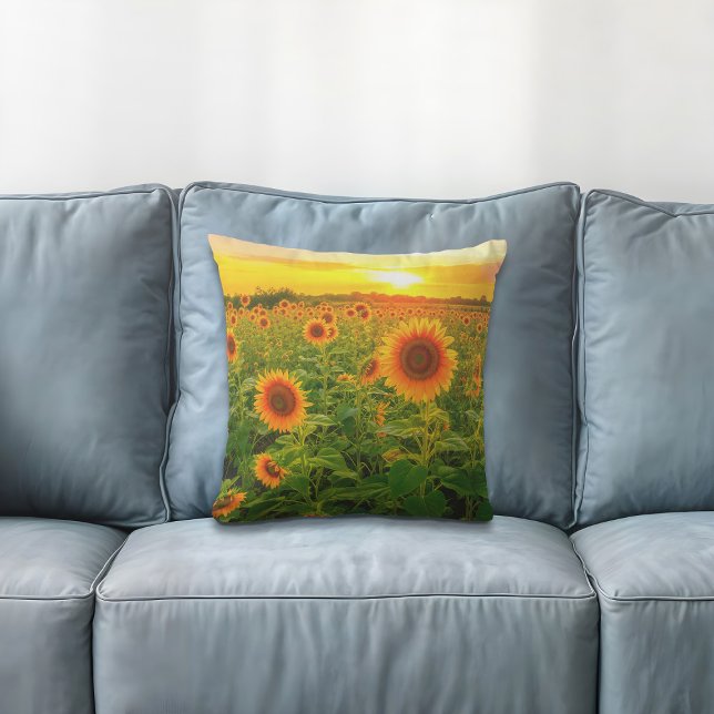 Sunflowers Throw Pillow (Throw pillow with sunflowers)