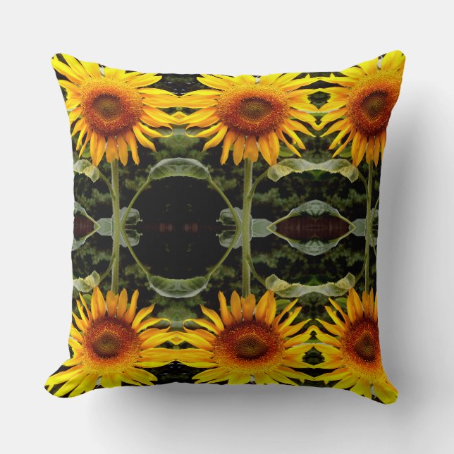 Sunflowers Throw Pillow (Front)