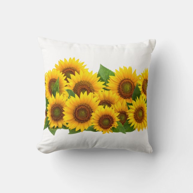 Sunflowers Throw Pillow (Front)