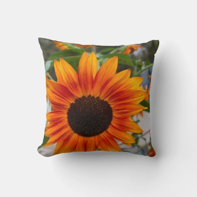 Sunflowers Throw Pillow (Front)