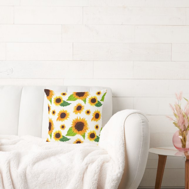Sunflowers Throw Pillow (Couch)