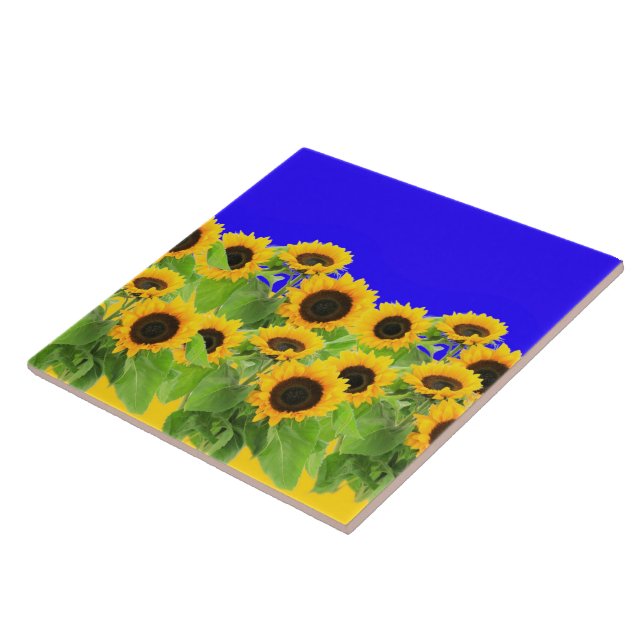 Sunflowers Tiles Ukraine Flag Colors - Freedom (Side)