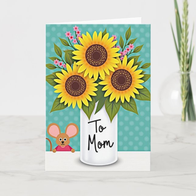 Sunflowers To Mom Happy Gift Card (Front)
