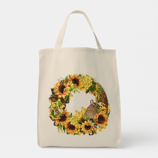 Sunflowers  tote bag (Back)