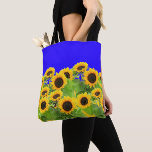 Sunflowers Tote Bag Ukrainian Flag Colors Freedom