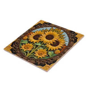 Sunflowers Trendy Beautiful Collection Ceramic Tile