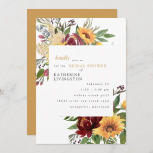 Sunflowers Tuscan Meadows Bridal Shower Invitation