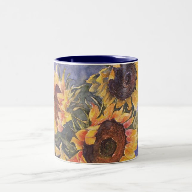 Sunflowers Two-Tone Coffee Mug (Center)