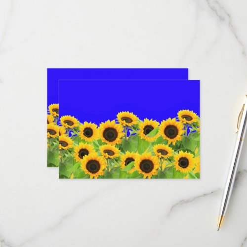 Sunflowers Ukraine Flag Colors Card Freedom