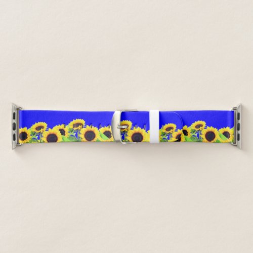 Sunflowers Ukraine Flag Colors Freedom Support Apple Watch Band