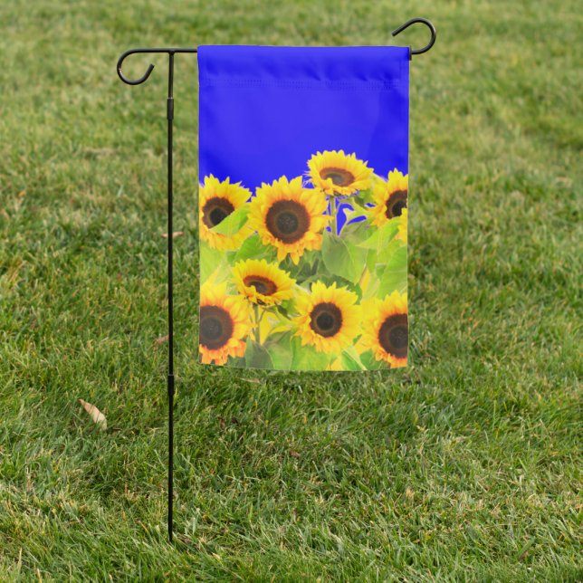 Sunflowers Ukraine Flag Colors Garden Flags (In SItu)