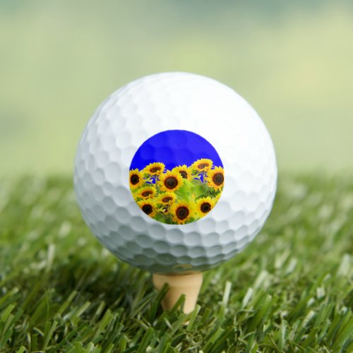 Sunflowers Ukraine Flag Colors Golf Balls Freedom