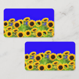 Sunflowers Ukrainian Flag Colors Support Ukraine Business Card