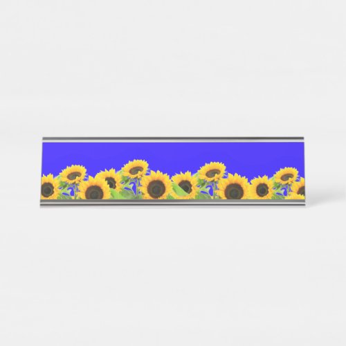 Sunflowers _ Ukrainian Flag Peace Freedom Ukraine  Desk Name Plate