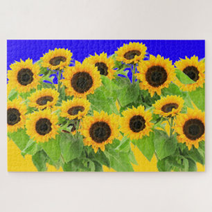 Sunflowers - Ukrainian Flag Peace Freedom Ukraine  Jigsaw Puzzle