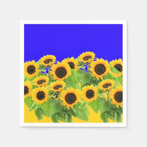 Sunflowers _ Ukrainian Flag Peace Freedom Ukraine  Napkins