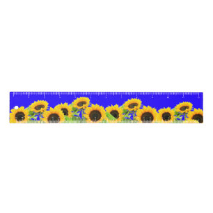 Sunflowers - Ukrainian Flag Peace Freedom Ukraine  Ruler