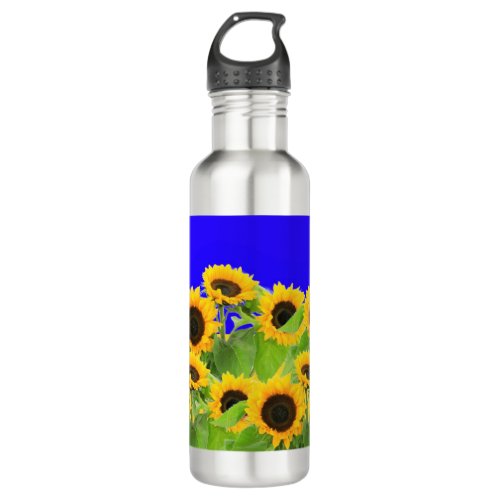 Sunflowers _ Ukrainian Flag Peace Freedom Ukraine Stainless Steel Water Bottle