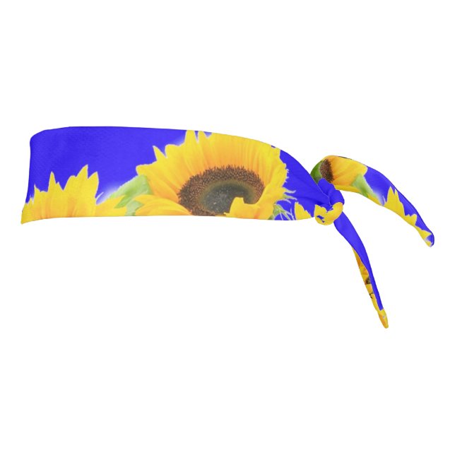 Sunflowers - Ukrainian Flag Peace Freedom Ukraine  Tie Headband (Rotate 90)