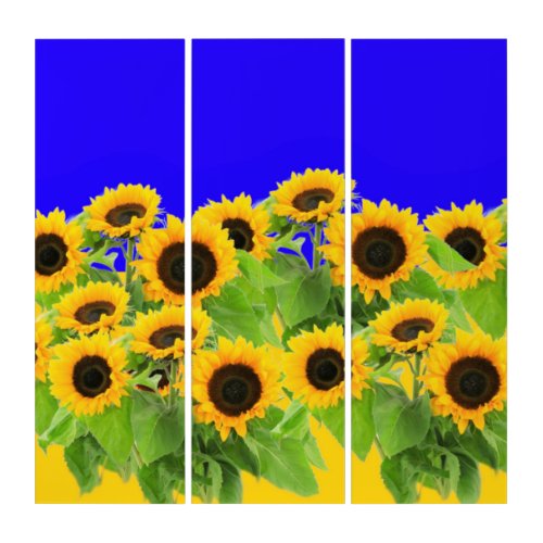 Sunflowers _ Ukrainian Flag Peace Freedom Ukraine  Triptych