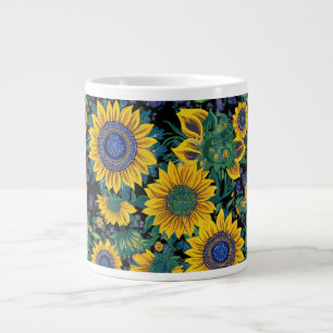 Sunflowers Ukrainian Petrikivka folk art Giant Coffee Mug