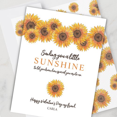 Sunflowers Valentines Day Holiday Card