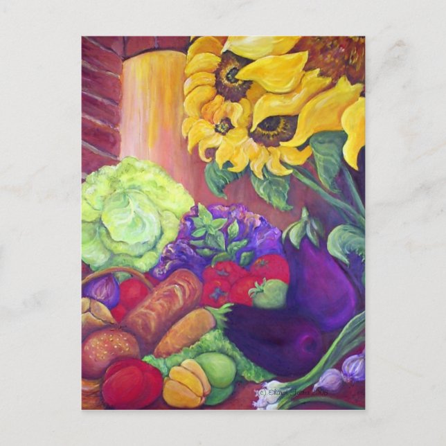 Sunflowers & Veggies Postcard (Front)