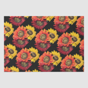  Sunflowers Vibrant Colors, Red, Orange & Yellow Tissue Paper