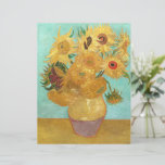 Sunflowers Vincent van Gogh<br><div class="desc">Sunflowers (1889)  Vincent van Gogh. Still life on a blue background. A bright bouquet of sunflower flowers stand in a vase. Reproduction of famous works of art  images in the public domain.</div>