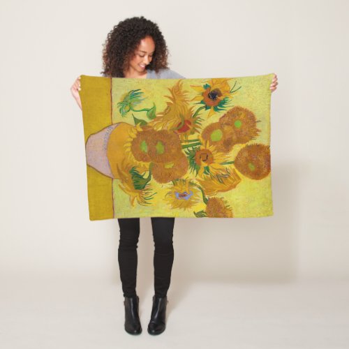 Sunflowers Vincent van Gogh 1889 Fleece Blanket