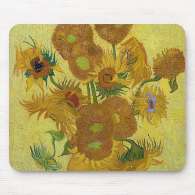 Sunflowers, Vincent van Gogh, 1889 Mouse Pad (Front)