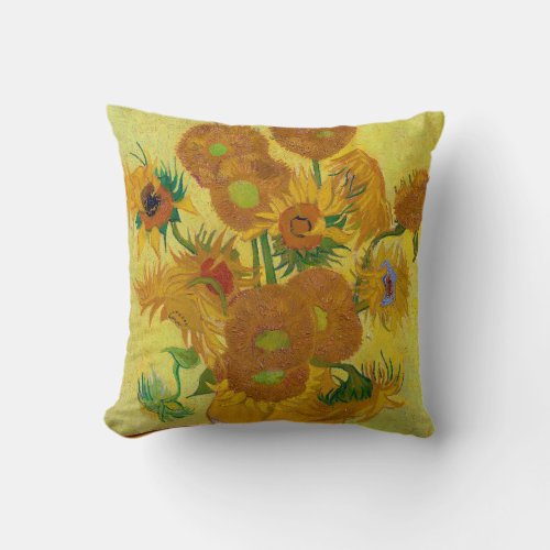 Sunflowers Vincent van Gogh 1889 Throw Pillow