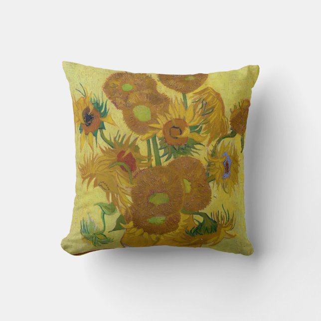 Sunflowers, Vincent van Gogh, 1889 Throw Pillow (Front)