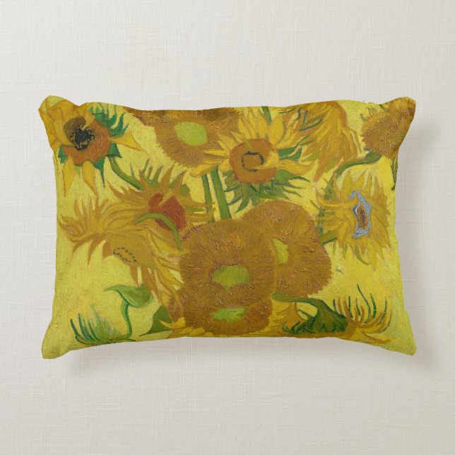 Sunflowers - Vincent van Gogh Accent Pillow (Front)