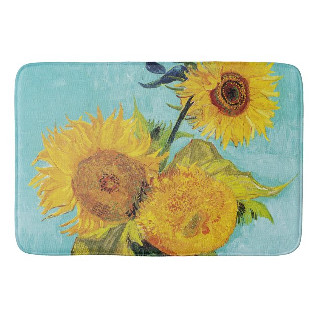 Sunflowers Vincent van Gogh   Bath Mat (Front)