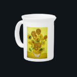 Sunflowers Vincent van Gogh Beverage Pitcher<br><div class="desc">Sunflowers Vincent van Gogh. Still life on a yellow background. A bright bouquet of sunflower flowers stand in a vase. Reproduction of famous works of art images in the public domain.</div>