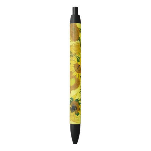 Sunflowers Vincent van Gogh     Black Ink Pen