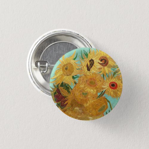 Sunflowers Vincent van Gogh    Button