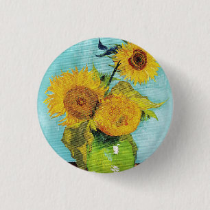 Sunflowers Vincent van Gogh Button