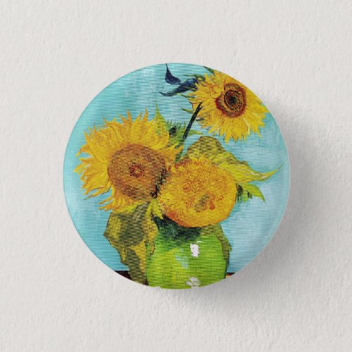 Sunflowers Vincent van Gogh Button