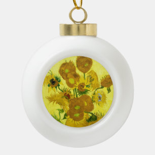 Sunflowers Vincent van Gogh Ceramic Ball Christmas Ornament