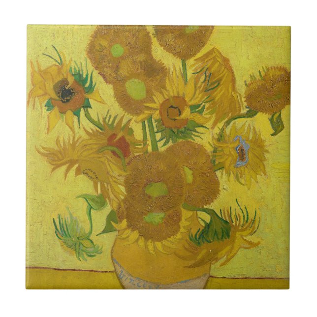Sunflowers - Vincent van Gogh Ceramic Tile (Front)