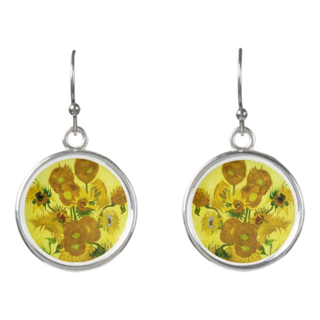 Sunflowers Vincent van Gogh    Earrings (Front)