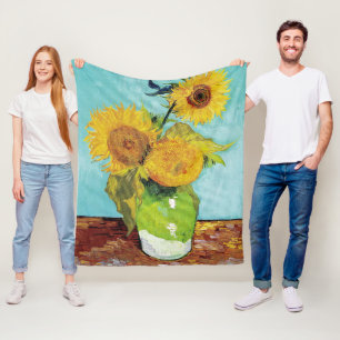 Sunflowers Vincent van Gogh Fleece Blanket
