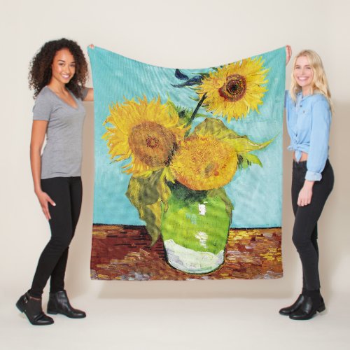 Sunflowers Vincent van Gogh  Fleece Blanket